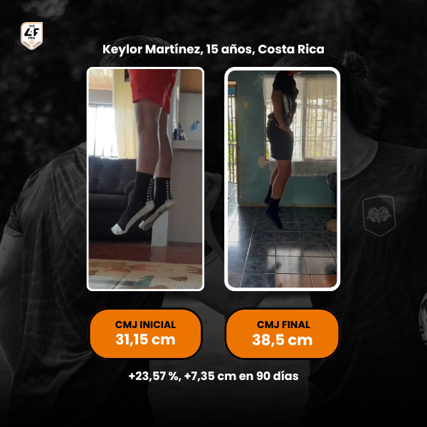 Keylor Mart&iacute;nez: CMJ de 31,15 a 38,5 cm tras 90 d&iacute;as en el programa MVP-90